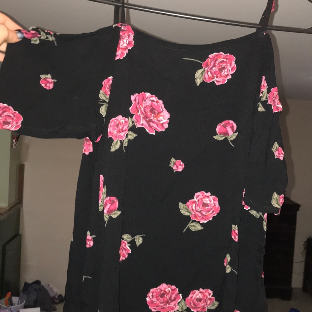 floral spaghetti strap off the shoulder